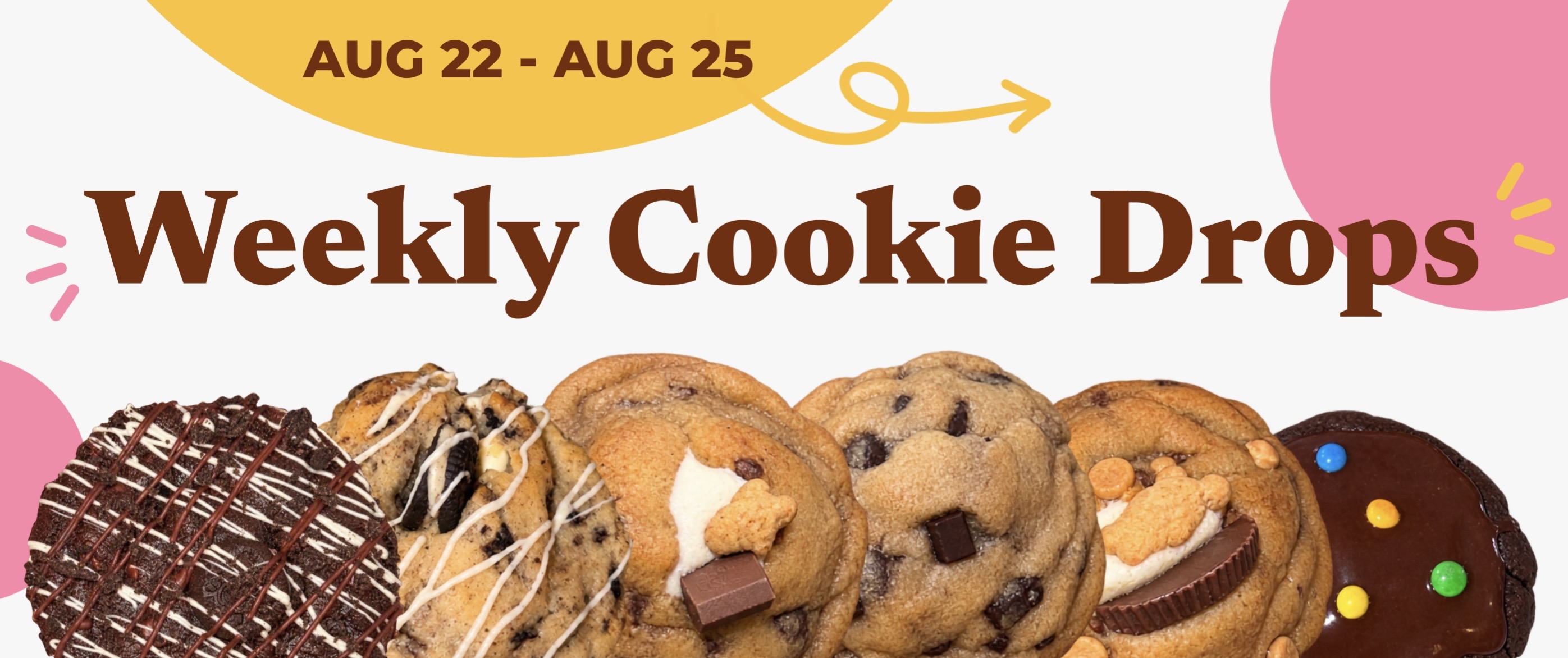OBA Cookies weekly cookie drop featuring the current rotating flavors