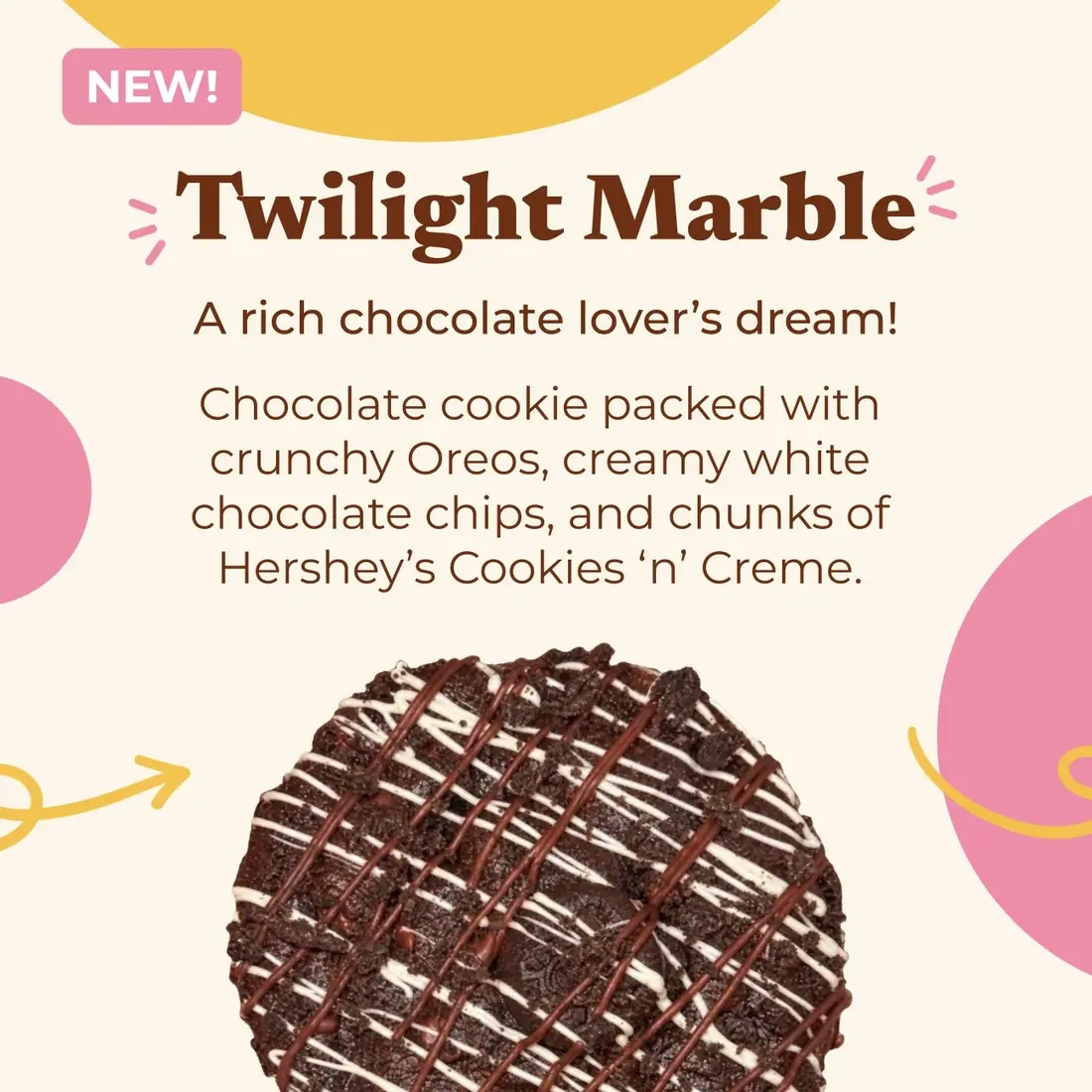 Fresh-baked Twilight Marble OBA cookies